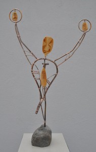 Kinetic Figure-TIKI TIE SINGER 2011 H-32in W-19in D-3in Bronze,Popular